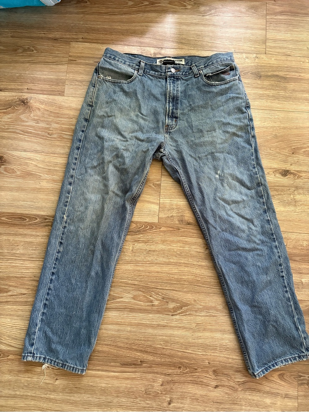 Harley-Davidson Men's Washed Blue Jeans